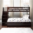 AFI Westbrook Wood Staircase Storage Bunk Twin Over Full in Espresso