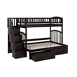 AFI Westbrook Wood Staircase Storage Bunk Twin Over Full in Espresso