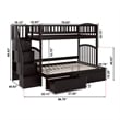 AFI Westbrook Wood Staircase Storage Bunk Twin Over Full in Espresso