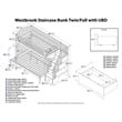 AFI Westbrook Wood Staircase Storage Bunk Twin Over Full in Espresso
