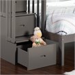 AFI Westbrook Staircase Storage Bunk Twin Over Full in Gray