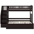 AFI Westbrook Staircase Bunk Twin Over Full with Trundle in Brown