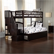 AFI Westbrook Wood Staircase Bunk Twin Over Full with Twin Trundle in Espresso