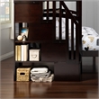 AFI Westbrook Wood Staircase Bunk Twin Over Full with Twin Trundle in Espresso