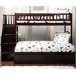 AFI Westbrook Staircase Bunk Twin Over Full with Trundle in Brown