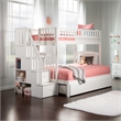 AFI Westbrook Wood Staircase Bunk Twin Over Full with Twin Trundle in White