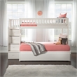 AFI Westbrook Wood Staircase Bunk Twin Over Full with Twin Trundle in White