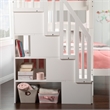 AFI Westbrook Wood Staircase Bunk Twin Over Full with Twin Trundle in White