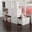 AFI Westbrook Wood Staircase Bunk Twin Over Full with Twin Trundle in White