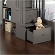 AFI Westbrook Wood Staircase Bunk Twin Over Full with Twin Trundle in Grey