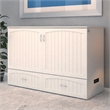 AFI Southampton Queen Solid Wood Murphy Bed Chest in White with USB Charger