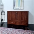 AFI Southampton Queen Solid Wood Murphy Bed Chest with Mattress in Walnut