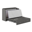 AFI Southampton Queen Solid Wood Murphy Bed Chest with Mattress in Gray