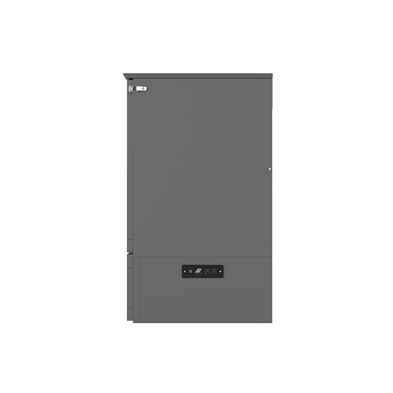 AFI Southampton Queen Solid Wood Murphy Bed Chest with Mattress in Gray