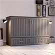 AFI Southampton Queen Solid Wood Murphy Bed Chest with Mattress in Gray