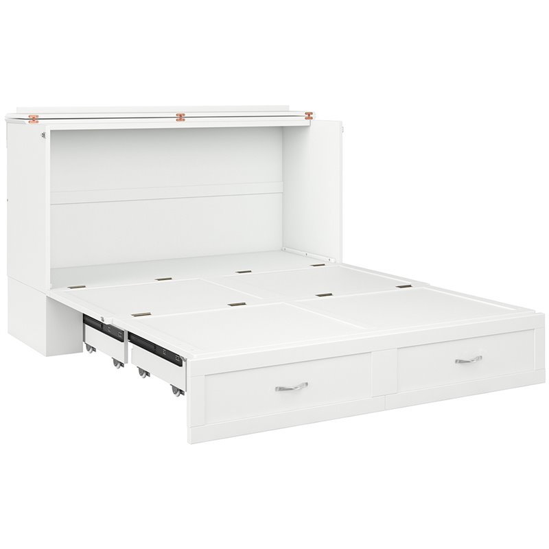 Atlantic Furniture Hamilton Queen Murphy Bed Chest in White Cymax