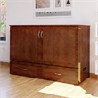 AFI Hamilton Queen Solid Wood Murphy Bed Chest with Mattress in Walnut
