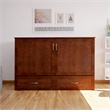 AFI Hamilton Queen Solid Wood Murphy Bed Chest with Mattress in Walnut