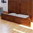 AFI Hamilton Queen Solid Wood Murphy Bed Chest with Mattress in Walnut