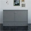 AFI Hamilton Queen Solid Wood Murphy Bed Chest with Built-In Charger in Gray