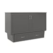 Monroe Queen Wood Murphy Bed Chest with Mattress & Charging Station in Gray