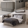 Monroe Queen Wood Murphy Bed Chest with Mattress & Charging Station in Gray