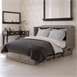 Monroe Queen Wood Murphy Bed Chest with Mattress & Charging Station in Gray