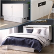 AFI Monroe Solid Wood Queen Murphy Bed Chest with USB Charging Station in White