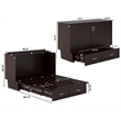 Monroe Queen Wood Murphy Bed Chest with Mattress & Charging Station in Espresso