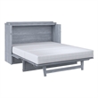 Deerfield Queen Solid Wood Modern Murphy Bed Chest with Mattress in Driftwood