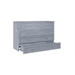 Deerfield Queen Solid Wood Modern Murphy Bed Chest with Mattress in Driftwood