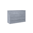 Deerfield Queen Solid Wood Modern Murphy Bed Chest with Mattress in Driftwood