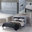 Deerfield Queen Solid Wood Modern Murphy Bed Chest with Mattress in Driftwood