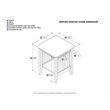 AFI Mission Solid Wood Printer Stand with Built-In Charger in White
