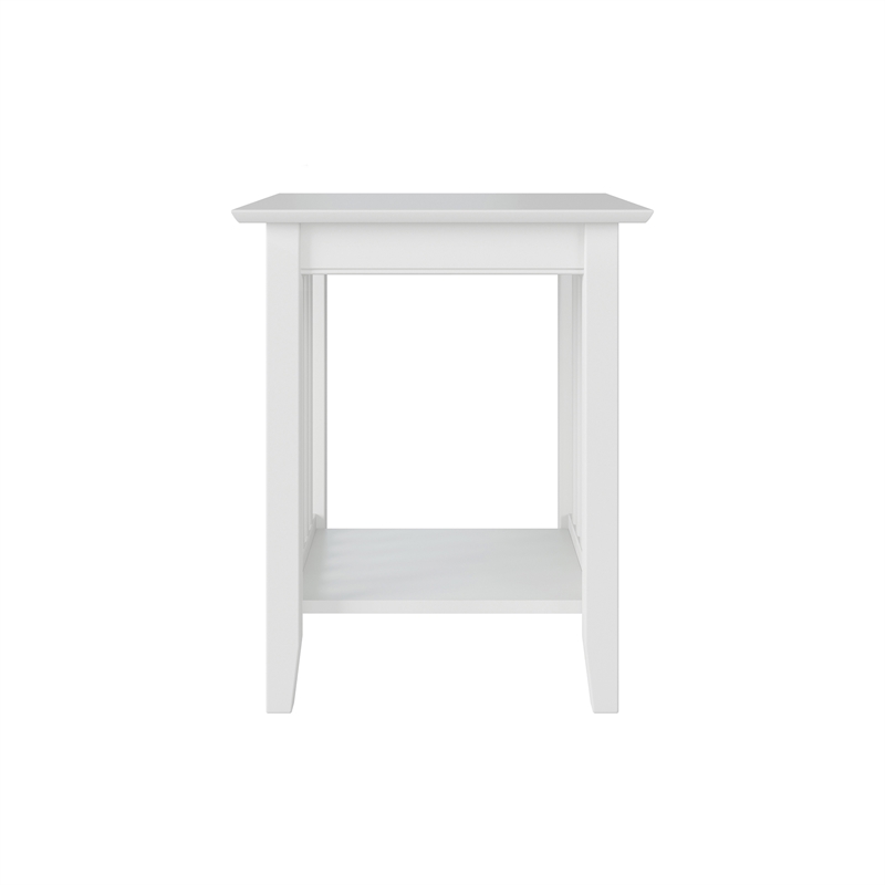 AFI Mission Solid Wood Printer Stand with Built-In Charger in White