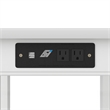 AFI Mission Solid Wood Printer Stand with Built-In Charger in White