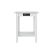 AFI Mission Solid Wood Printer Stand with Built-In Charger in White