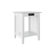 AFI Mission Solid Wood Printer Stand with Built-In Charger in White