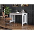 AFI Mission Solid Wood Writing Desk with Built-In Charger in White