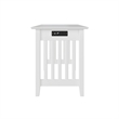 AFI Mission Solid Wood Writing Desk with Built-In Charger in White
