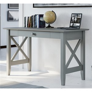 AFI Lexi Solid Wood Writing Desk with Felt Lined Drawer in Gray