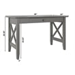 AFI Lexi Solid Wood Writing Desk with Felt Lined Drawer in Gray