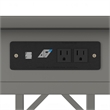 AFI Lexi Solid Wood Writing Desk with Drawer and Device Charger in Gray