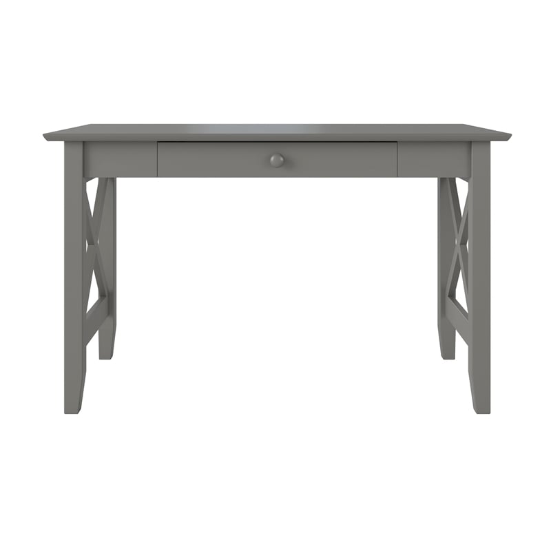 AFI Lexi Solid Wood Writing Desk with Drawer and Device Charger in Gray