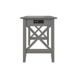 AFI Lexi Solid Wood Writing Desk with Drawer and Device Charger in Gray