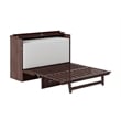 Deerfield Queen Solid Wood Modern Murphy Bed Chest with Mattress in Burnt Amber