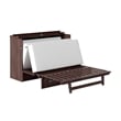 Deerfield Queen Solid Wood Modern Murphy Bed Chest with Mattress in Burnt Amber