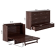 Deerfield Queen Solid Wood Modern Murphy Bed Chest with Mattress in Burnt Amber