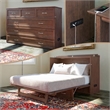 Deerfield Queen Solid Wood Modern Murphy Bed Chest with Mattress in Burnt Amber