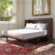 Deerfield Queen Solid Wood Modern Murphy Bed Chest with Mattress in Burnt Amber